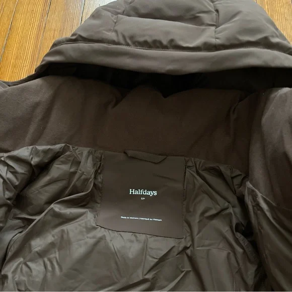 NWOT Halfdays Georgie Puffer Jacket in Spiked Cocoa Brown Espresso Chocolate Ski - Picture 8 of 14